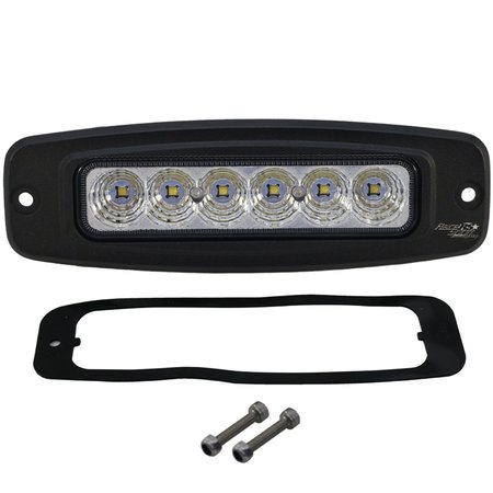 RACE SPORT LIGHTING 7.5 inch Oval Flush Mount Mini LED Flood Beam Auxiliary Light 10-30VDC 5LEDMINI